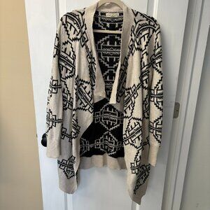 Oversized Aztec tribal print cardigan